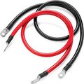 Inverters R Us Spartan Power Battery Cable Set with 3/8" Ring Terminals, 4 AWG, 10 ft, Black & Red SP-10FT4CBL38